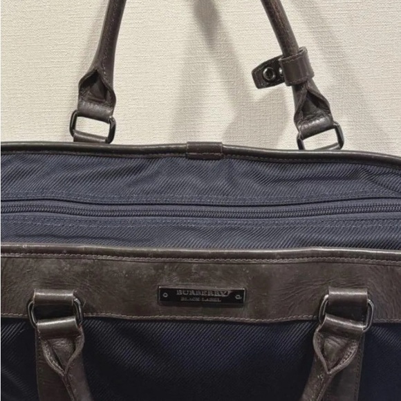 Burberry Black Label leather and nylon-Dark Gray/Navy Blue checkered Bag-unisex - Picture 3 of 7